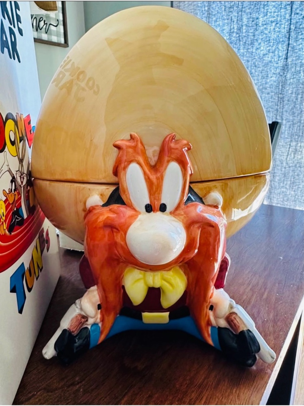 Vintage 1993 Warner Bros Looney Toons Yosemite Sam Ceramic Cookie Jar New